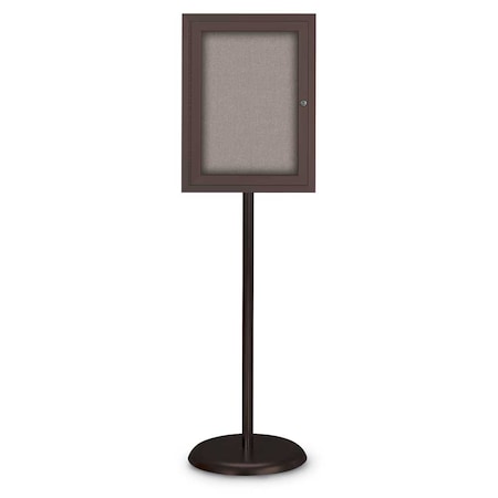 United Visual Products Corkboard, Double Door, Radius Frame, 42x32", Bronze/Black Rubber UV70025-BRONZE-RUBBER